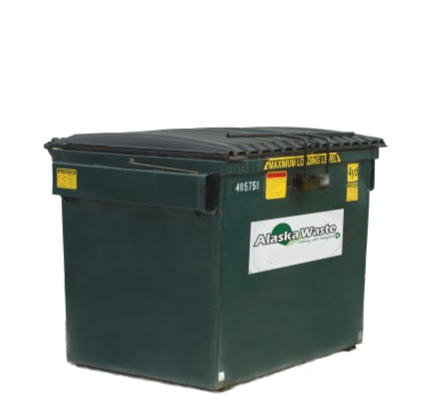 Alaska Waste 4 Cubic Yard Dumpster.